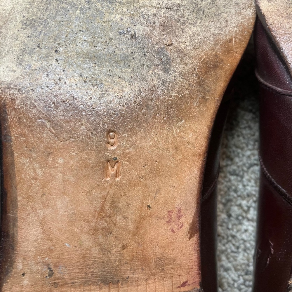 Bragano Cole Haan Womens 9M Burgundy Leather Penny Loafers Made in Italy Classic - Picture 8 of 10